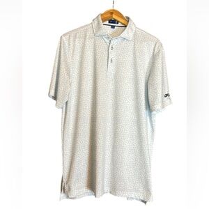 Stitch Golf golf polo shirt with light blue flower print Size Medium CPKC logo